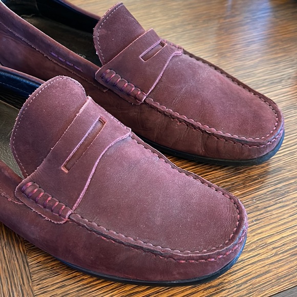 💕x2HP💕Donald J. Pliner Igor men’s burgundy suede loafers - Picture 3 of 12